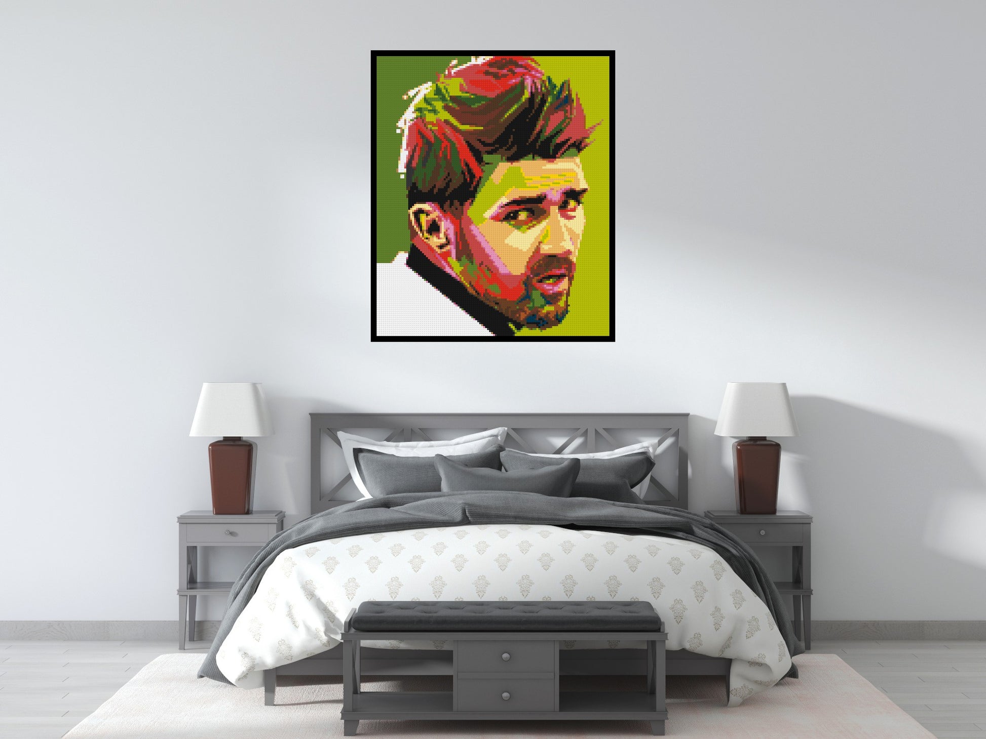 David Villa - Brick Art Mosaic Kit 5x6 scene with frame