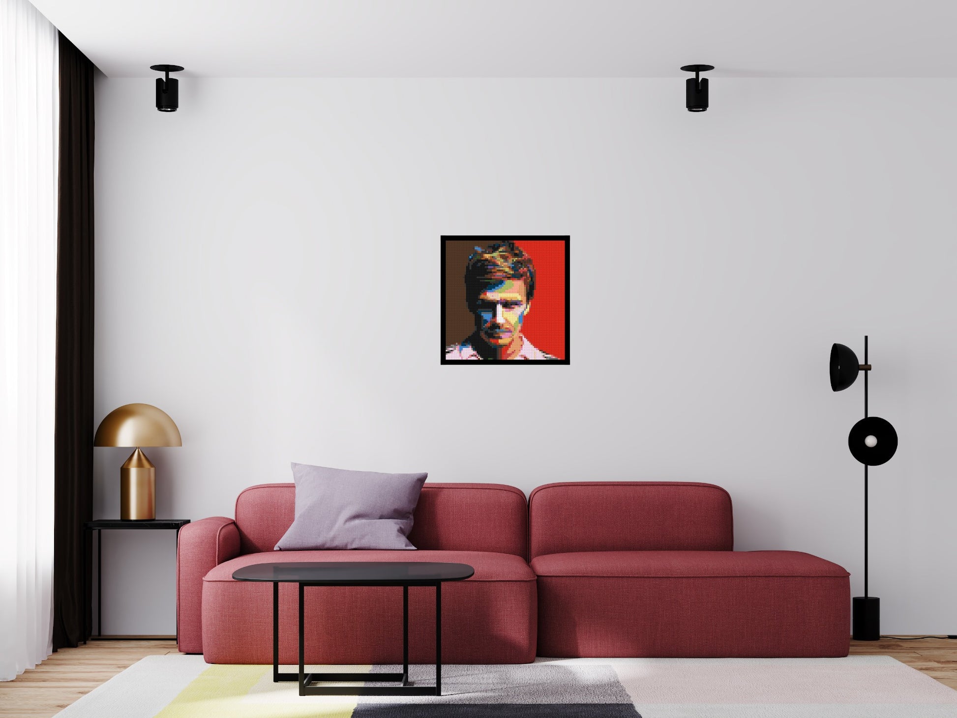 David Beckham - Brick Art Mosaic Kit 3x3 scene with frame