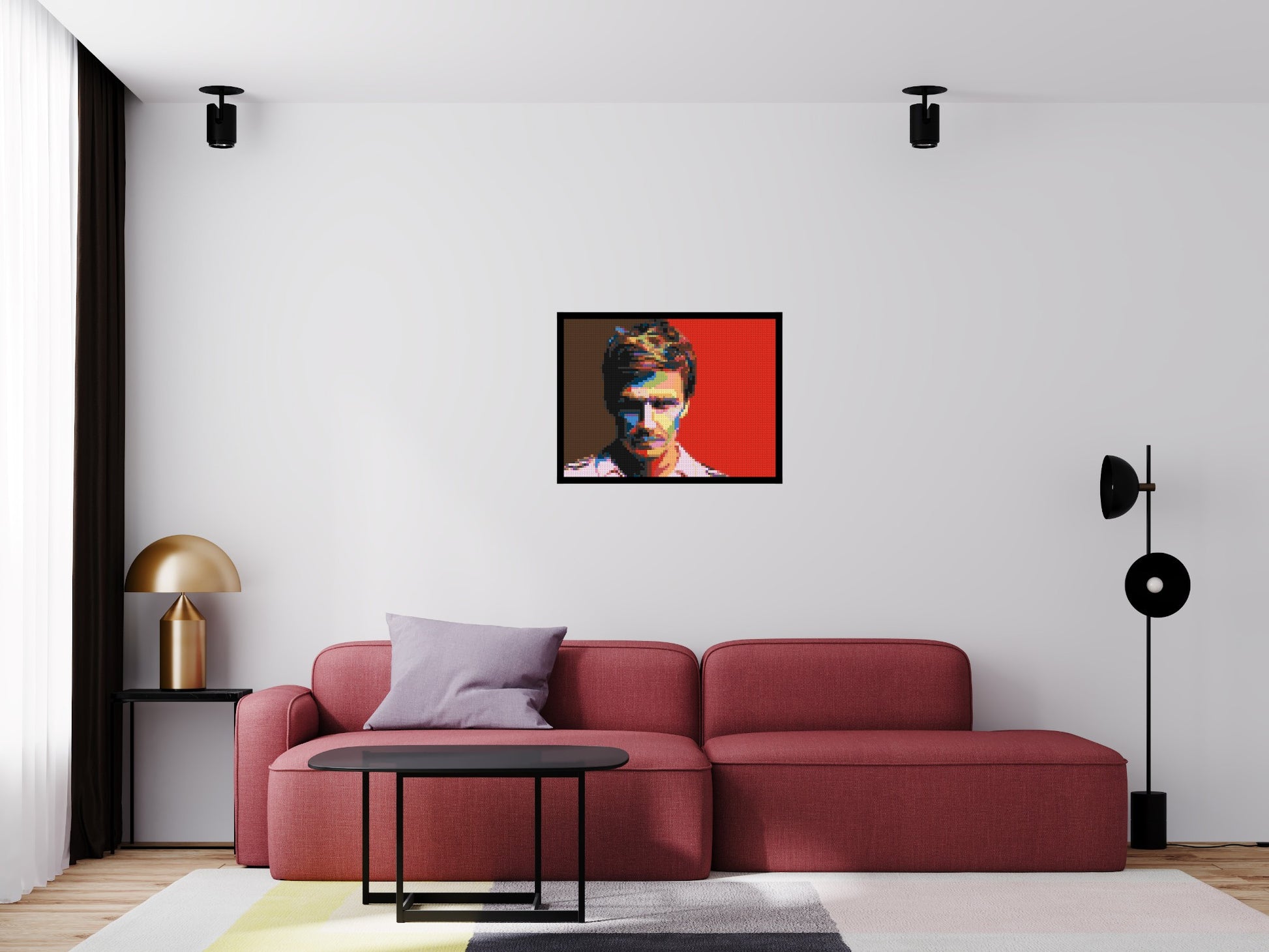 David Beckham - Brick Art Mosaic Kit 4x3 scene with frame