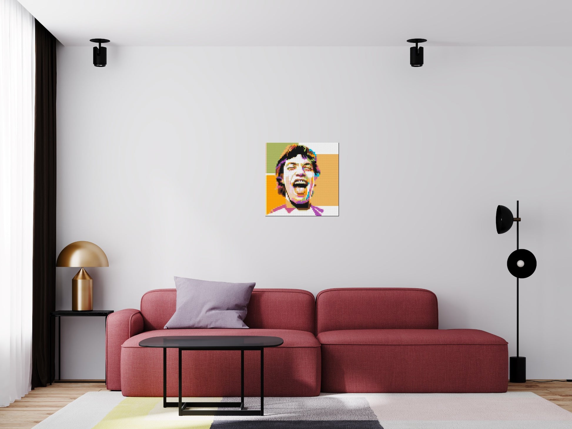 Mick Jagger - Brick Art Mosaic Kit 3x3 scene