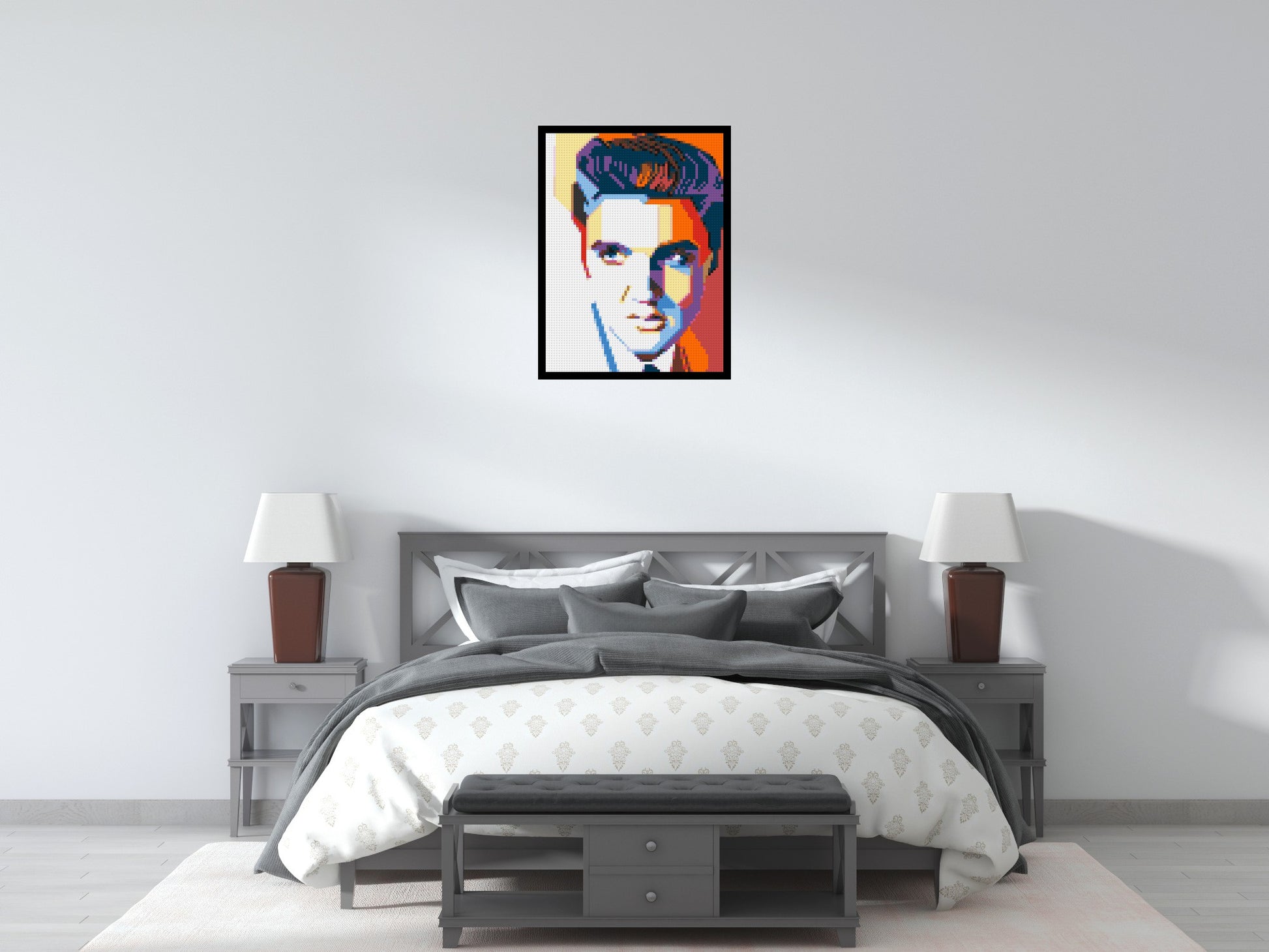 Elvis Presley - Brick Art Mosaic Kit 3x4 scene with frame