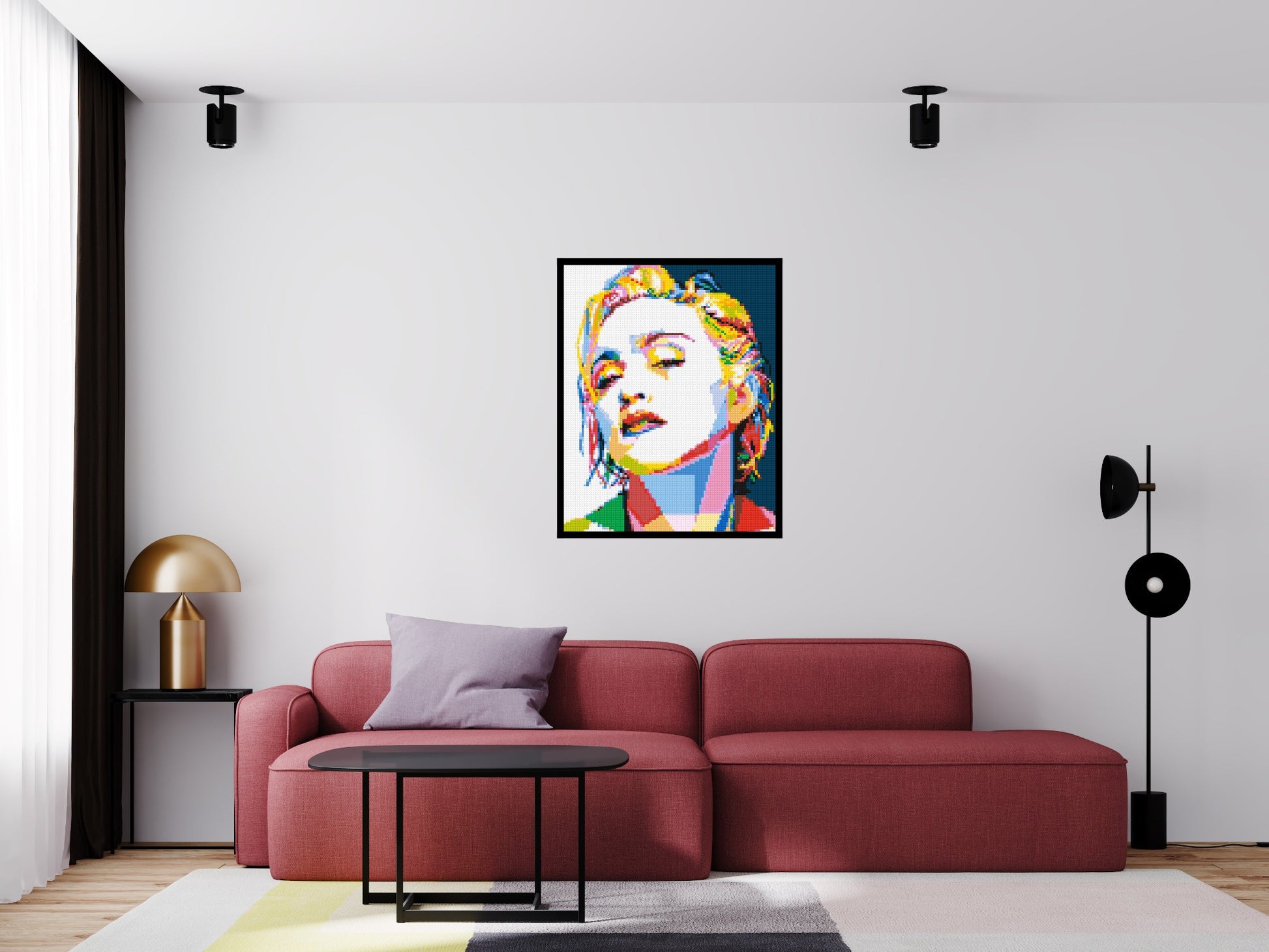 Madonna - Brick Art Mosaic Kit 4x5 scene with frame