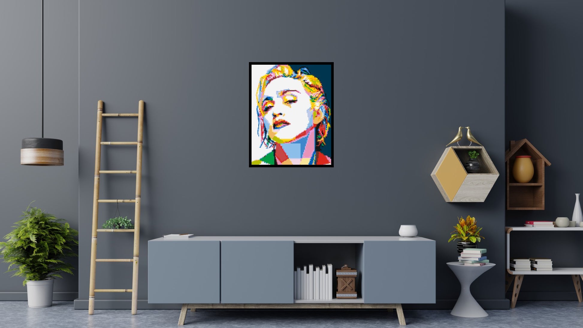 Madonna - Brick Art Mosaic Kit 4x5 scene with frame