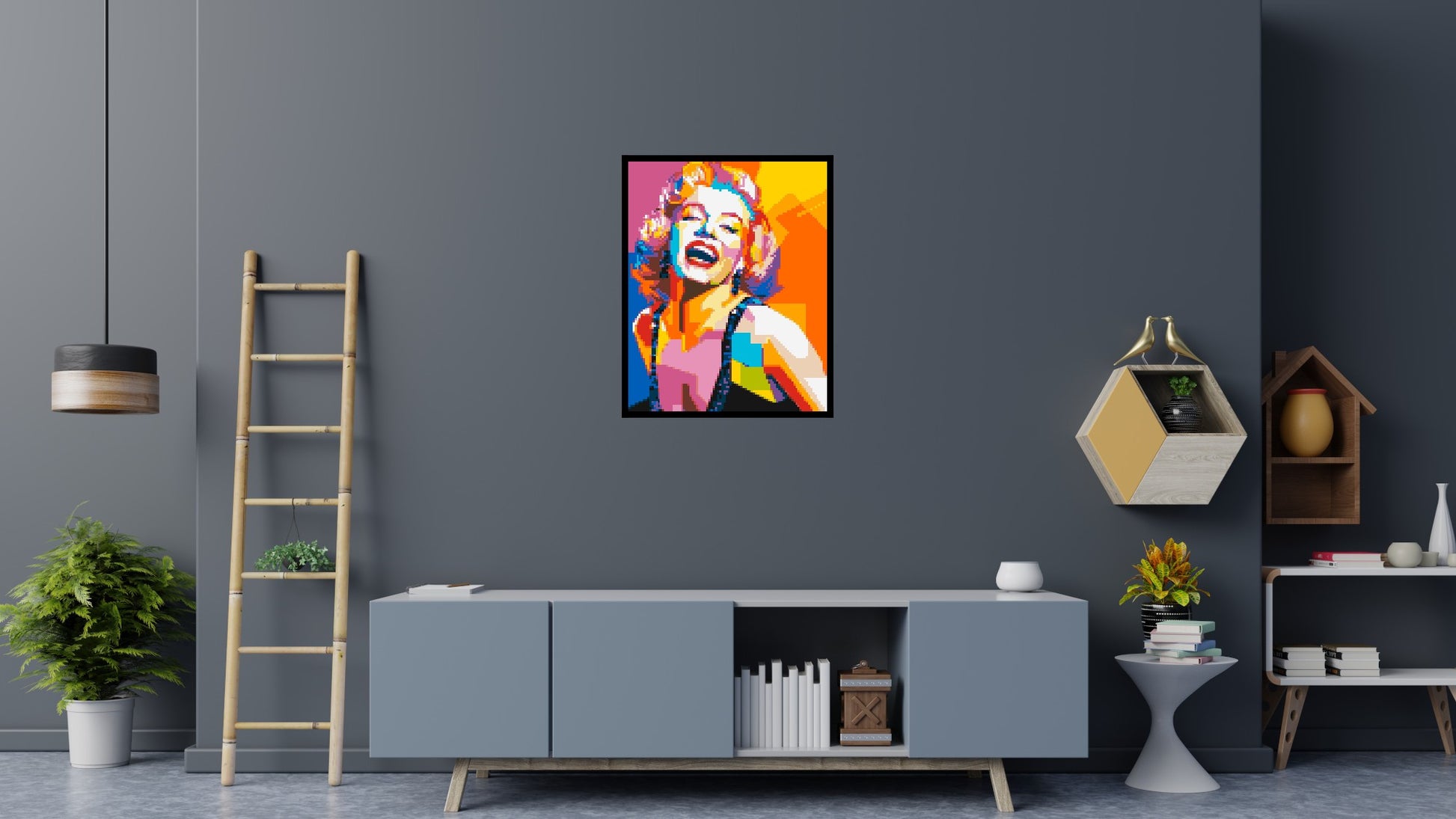 Marilyn Monroe #2 - Brick Art Mosaic Kit 4x5 scene with frame