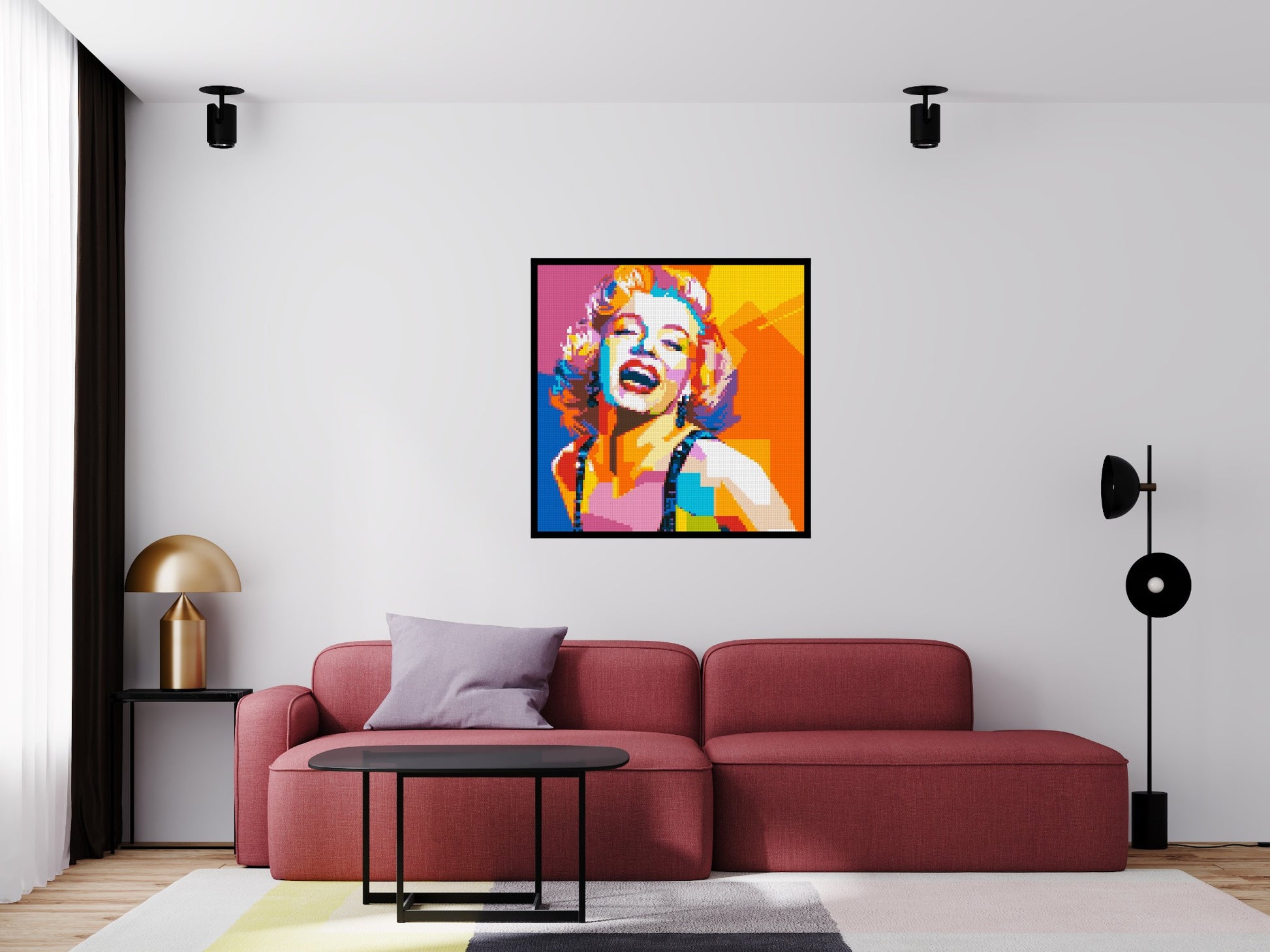 Marilyn Monroe #2 - Brick Art Mosaic Kit 5x5 scene with frame