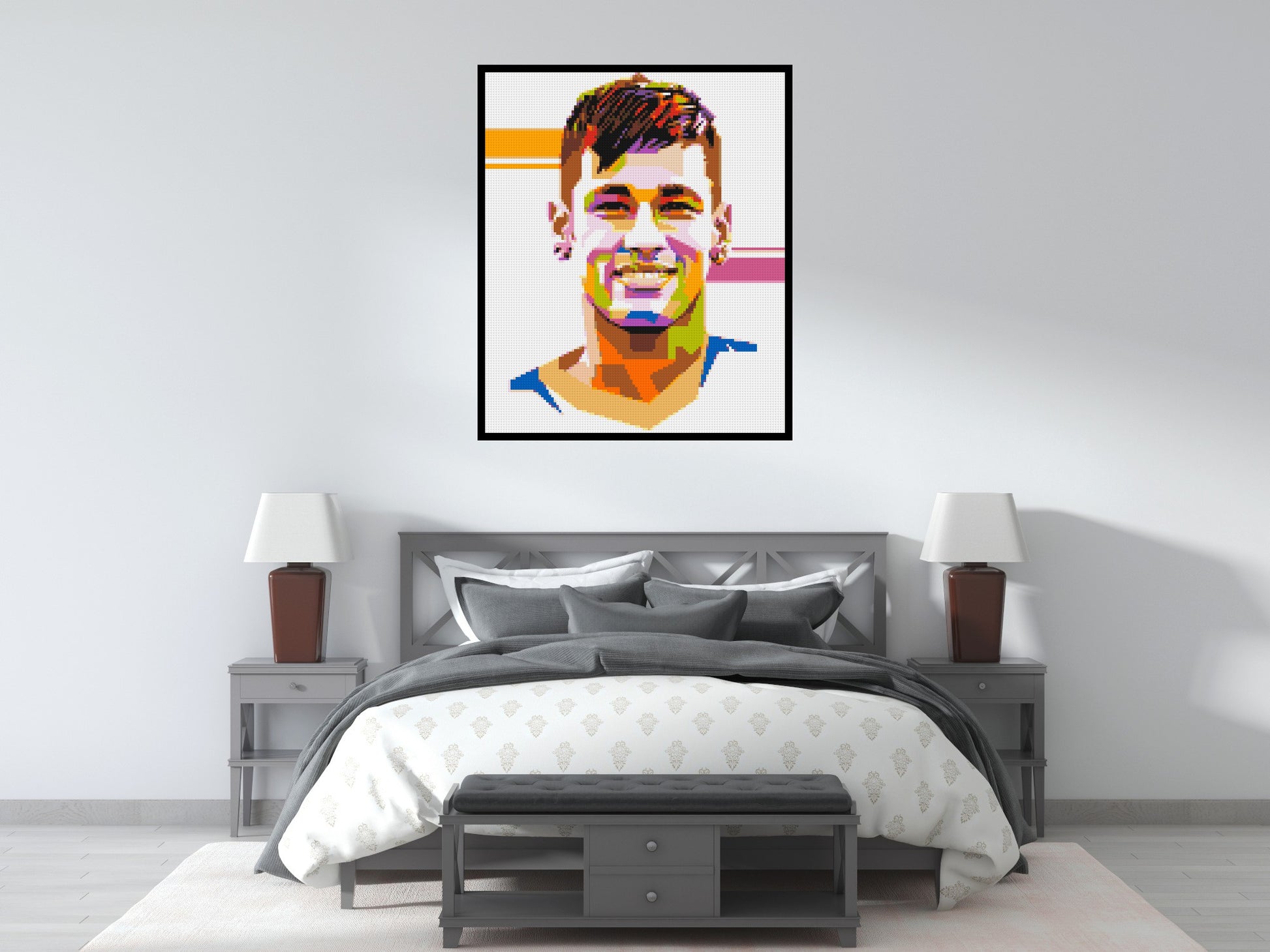 Neymar #2 - Brick Art Mosaic Kit 5x6 scene with frame