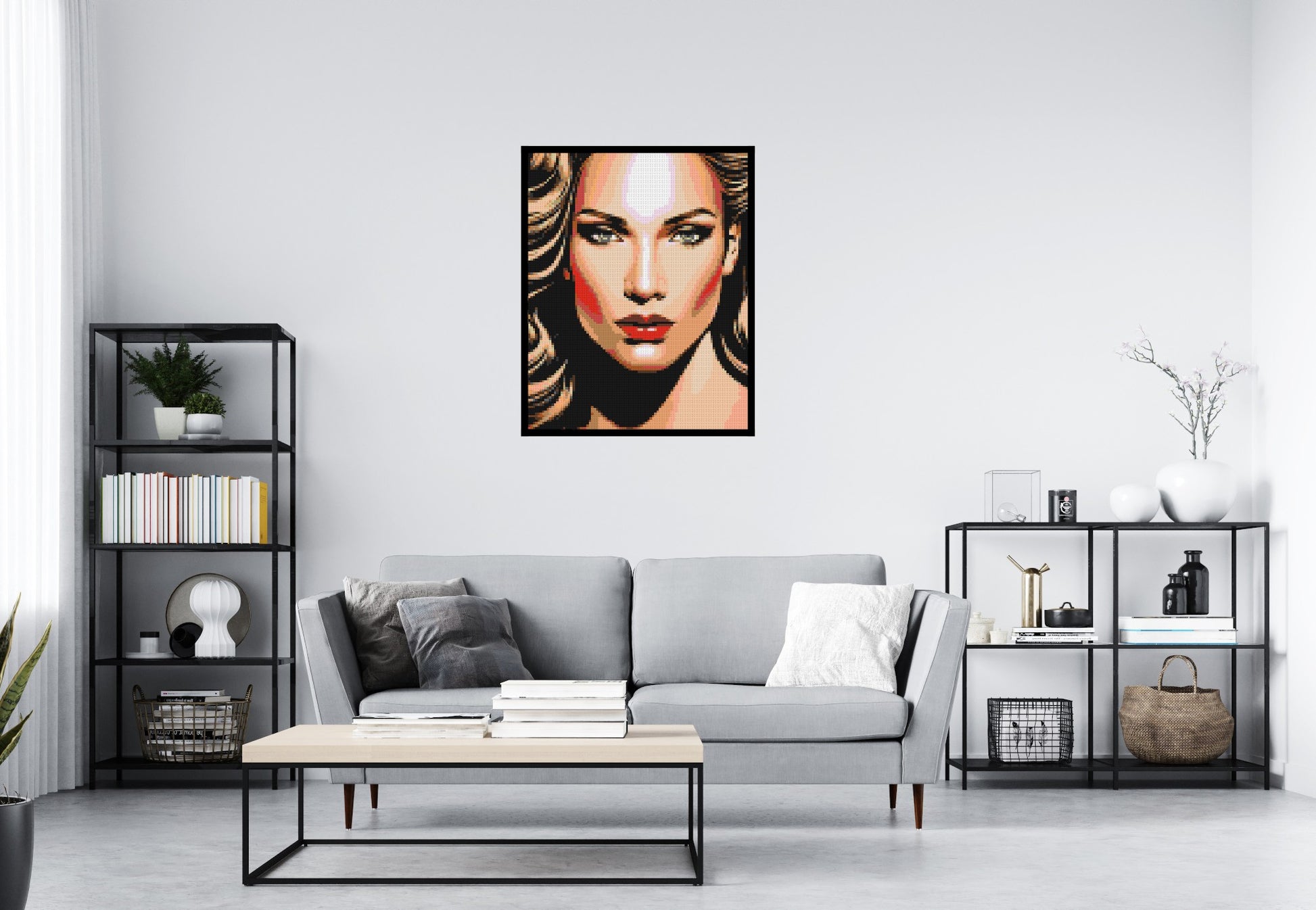 Jennifer Lopez - Brick Art Mosaic Kit 4x5 scene with frame
