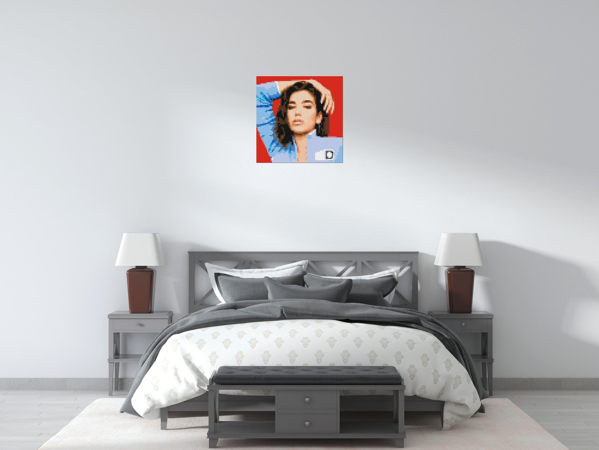 Dua Lipa - Brick Art Mosaic Kit 3x3 scene