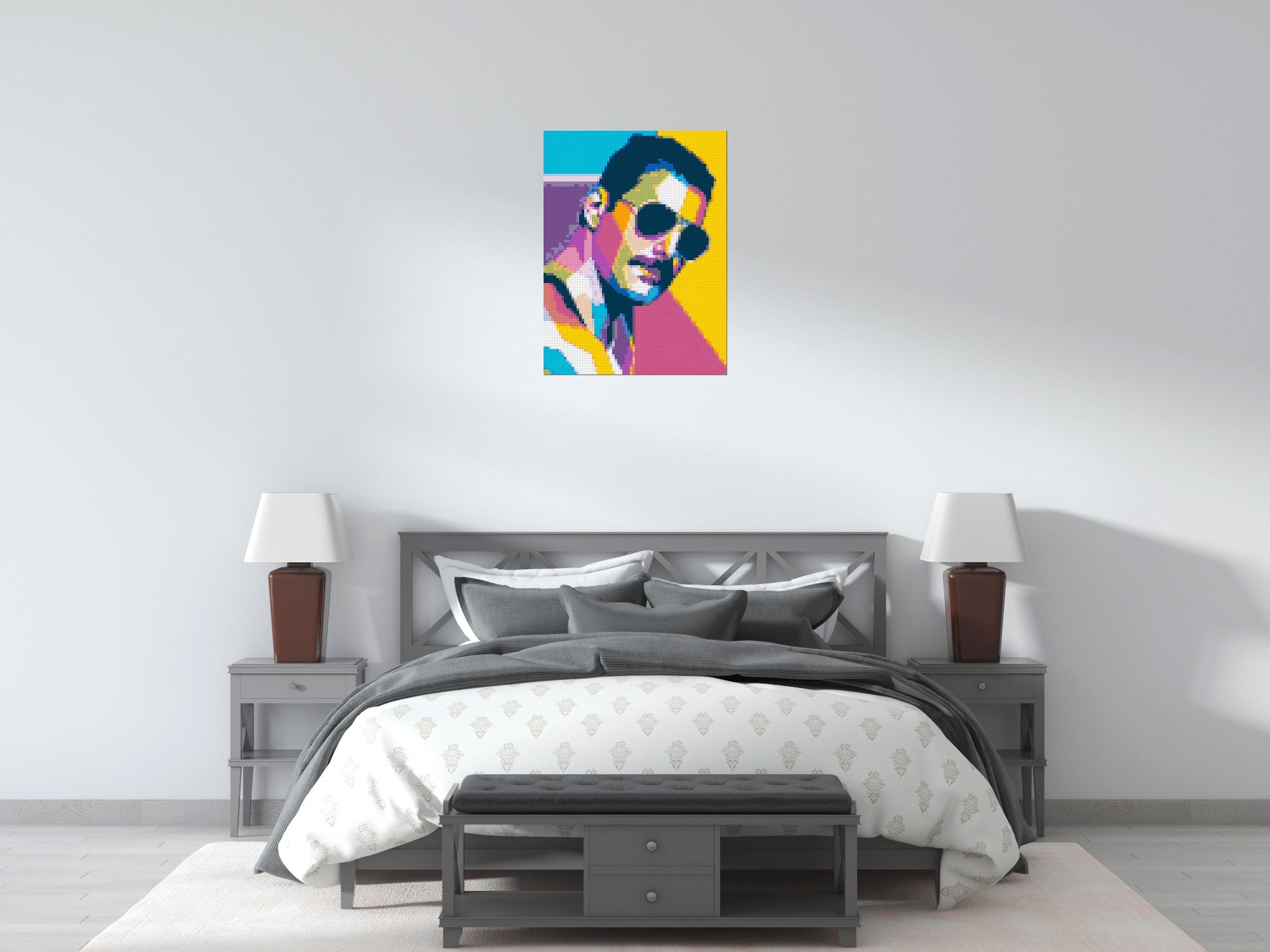 Freddie Mercury - Brick Art Mosaic Kit 3x4 scene
