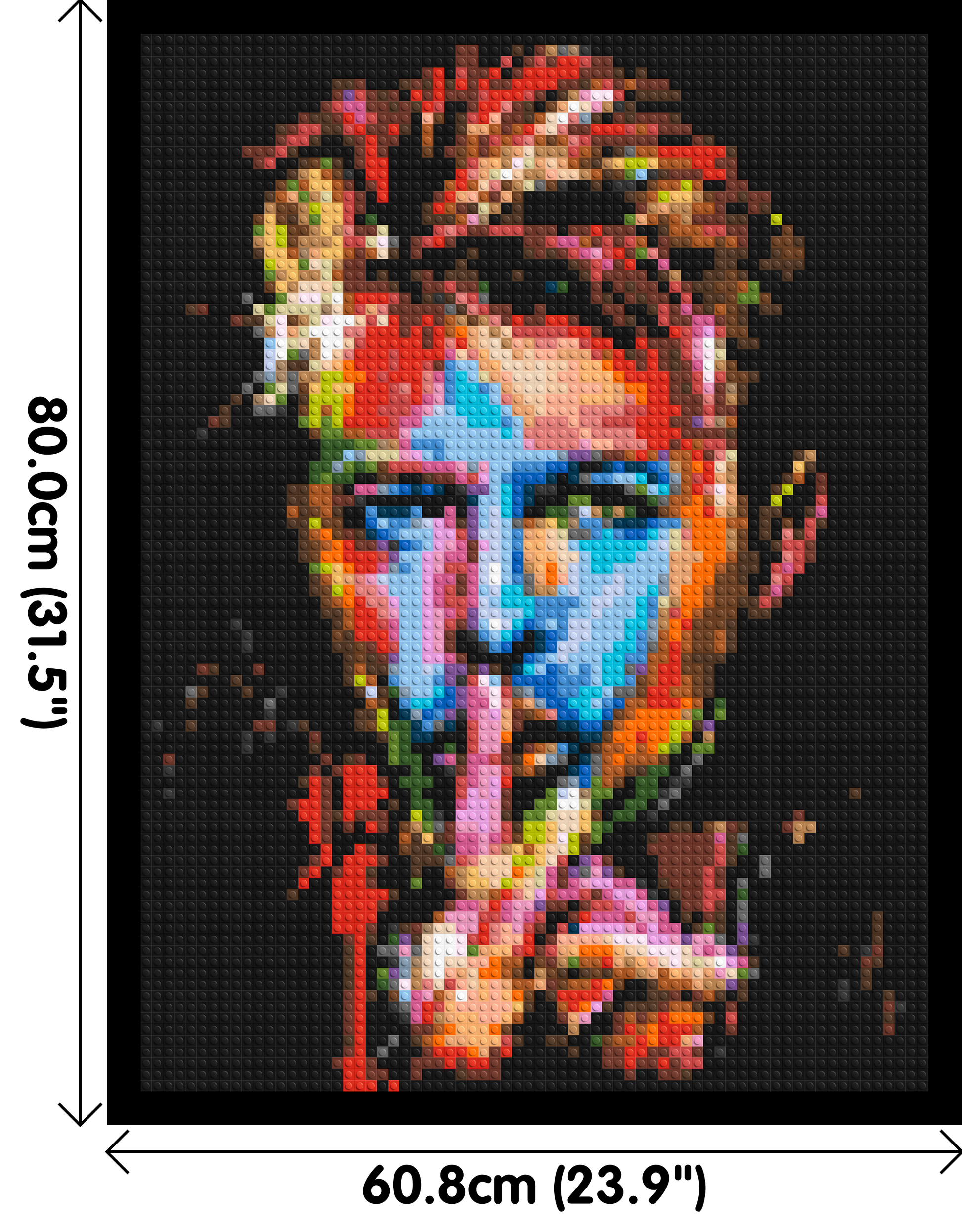 David Bowie - Brick Art Mosaic Kit 3x4 dimensions with frame