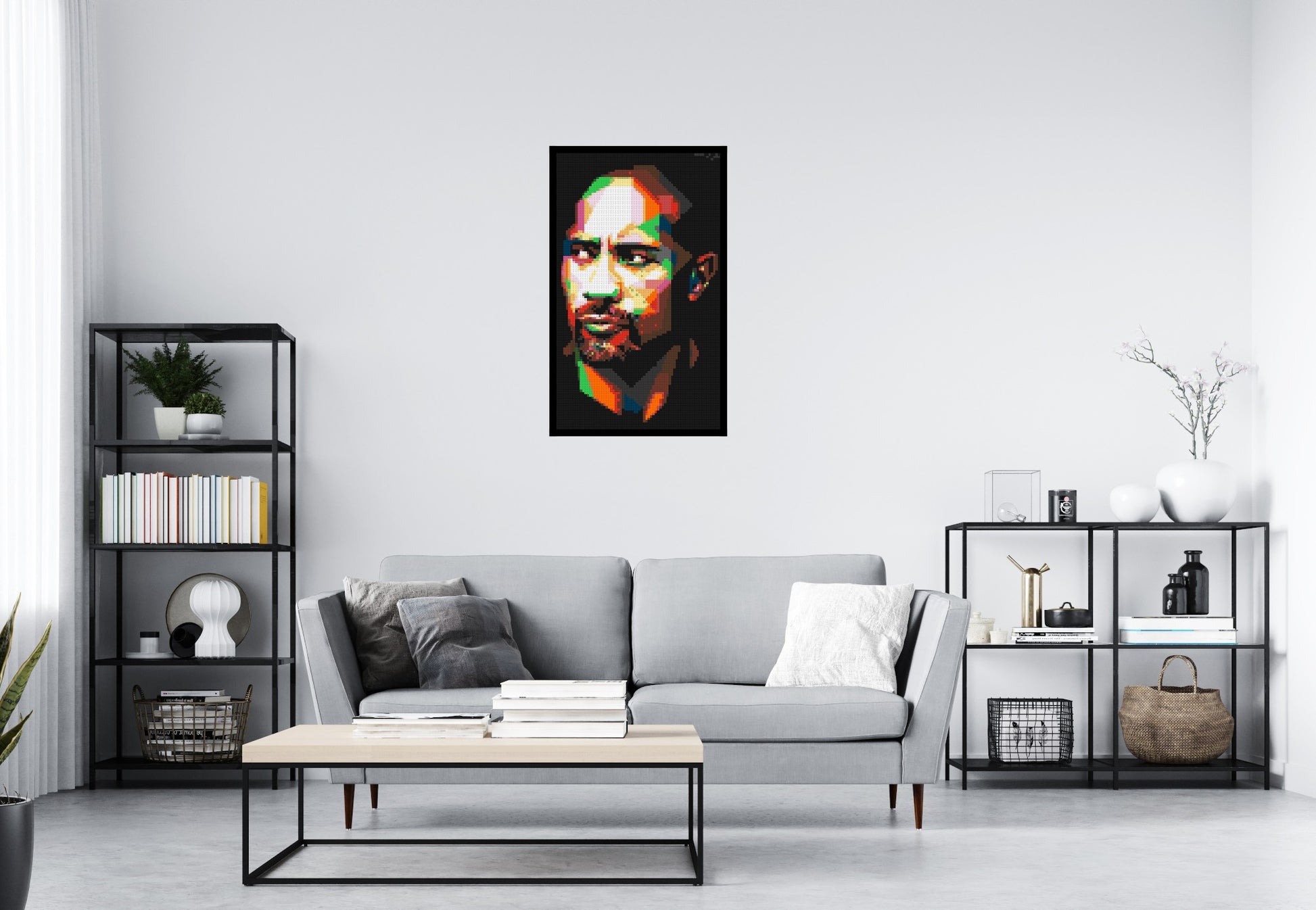 The Rock - Brick Art Mosaic Kit 3x5 scene with frame