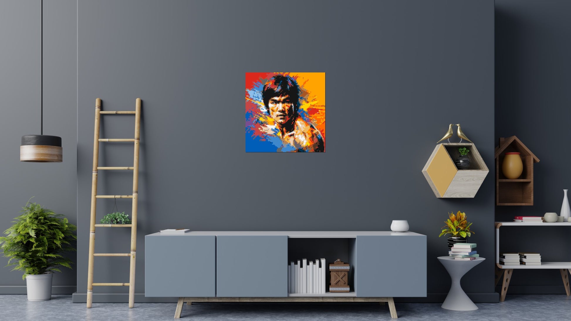 Bruce Lee - Brick Art Mosaic Kit 4x4 scene