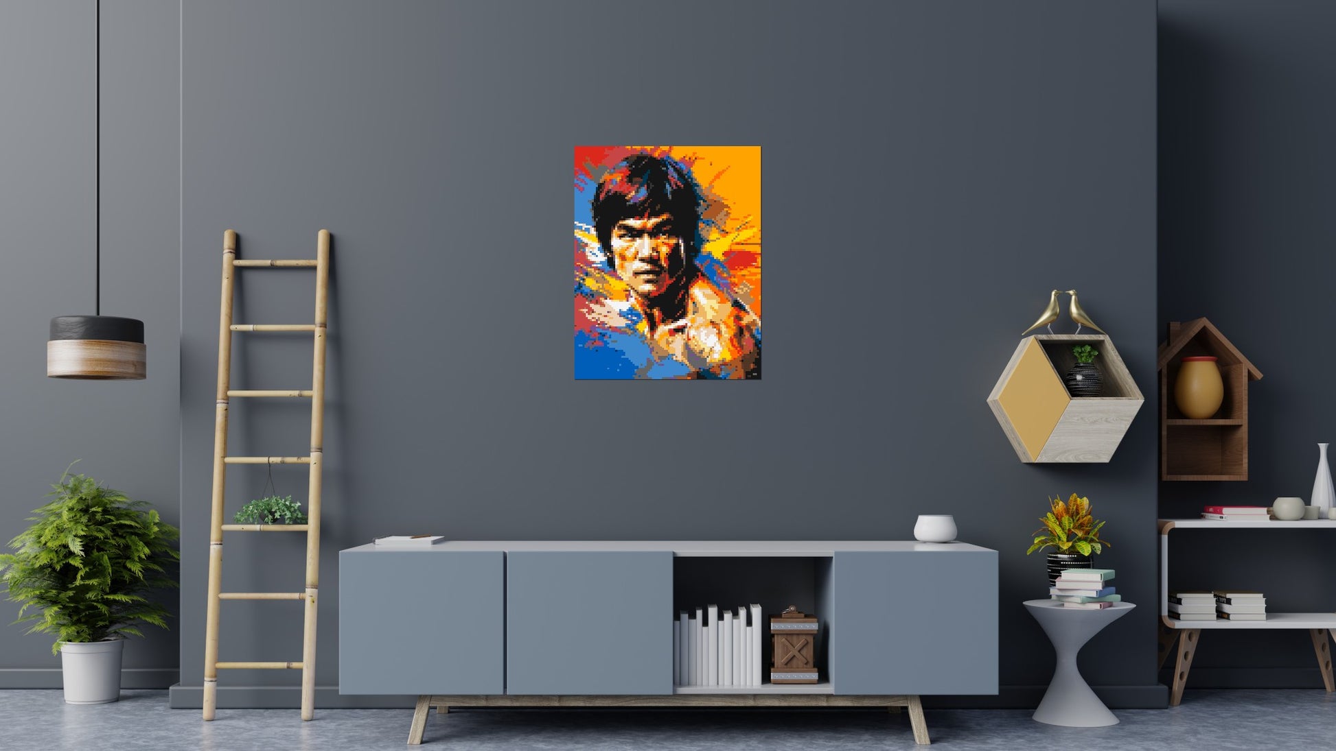 Bruce Lee - Brick Art Mosaic Kit 4x5 scene