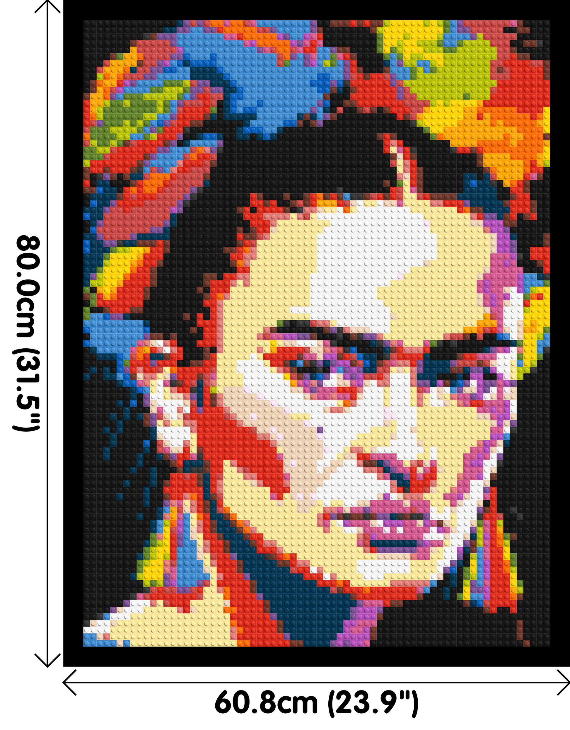 Frida Kahlo - Brick Art Mosaic Kit 3x4 dimensions with frame