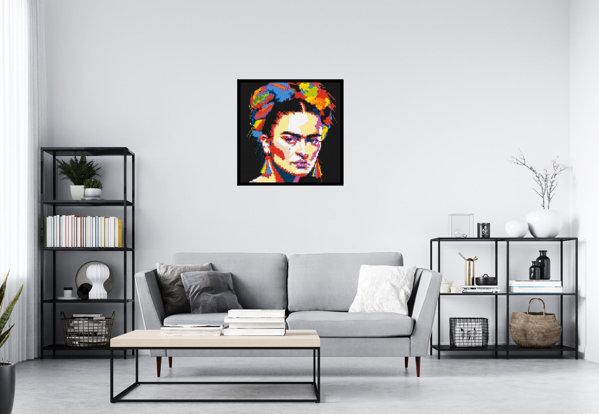 Frida Kahlo - Brick Art Mosaic Kit 4x4 scene with frame