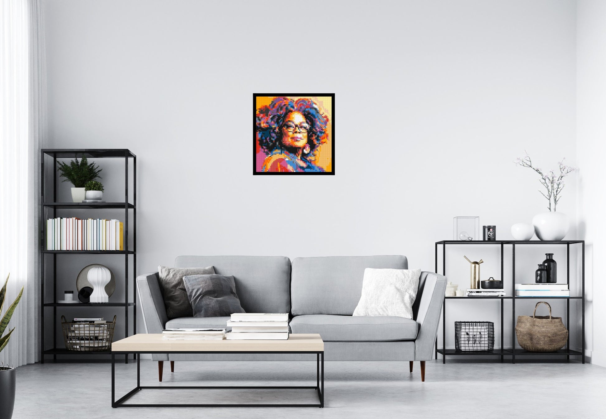 Oprah Winfrey - Brick Art Mosaic Kit 3x3 scene with frame