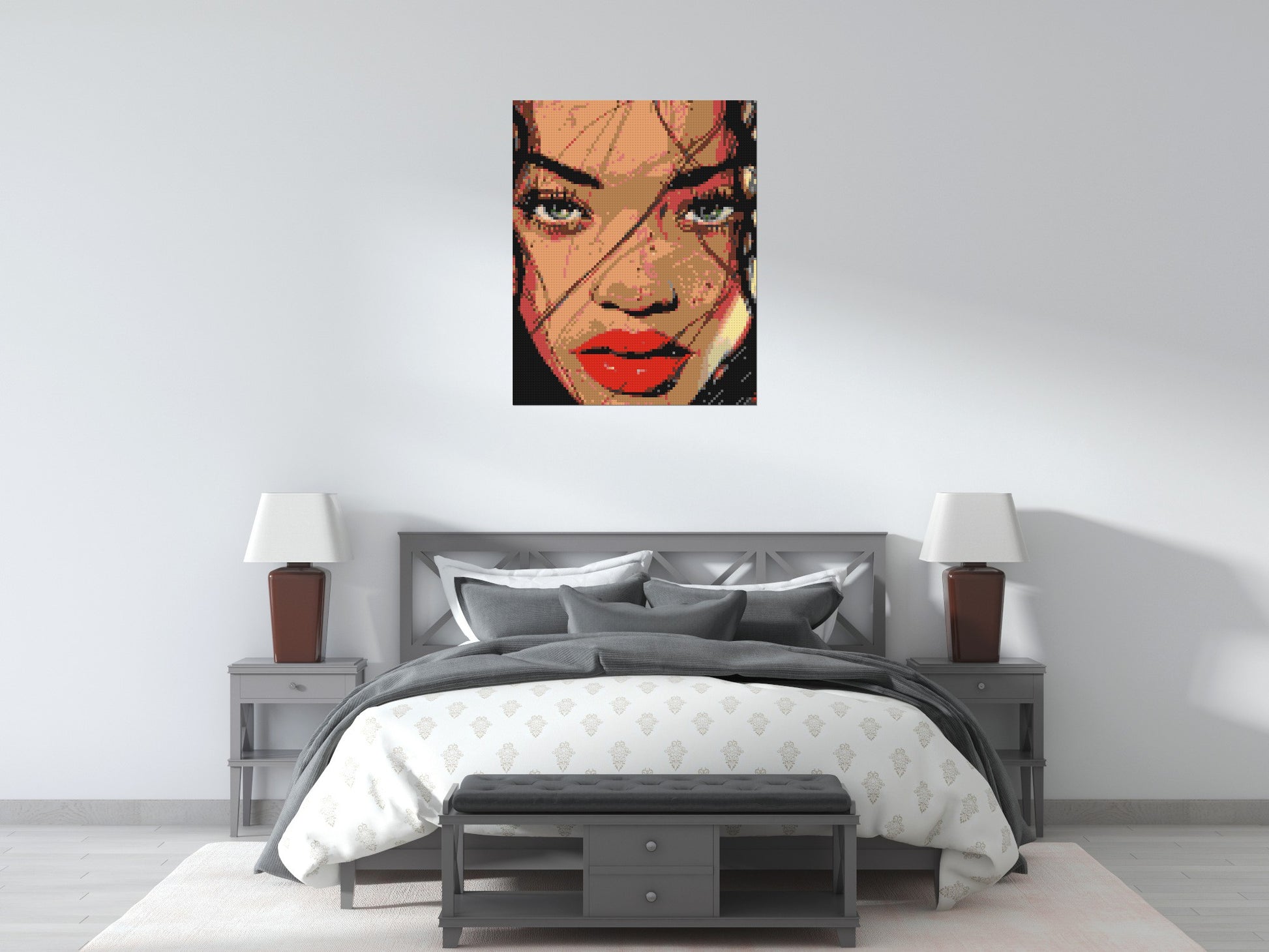 Rihanna - Brick Art Mosaic Kit 4x5 scene