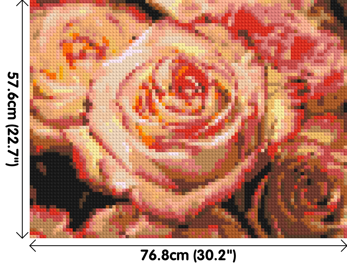 Pink Roses - Brick Art Mosaic Kit 4x3 large