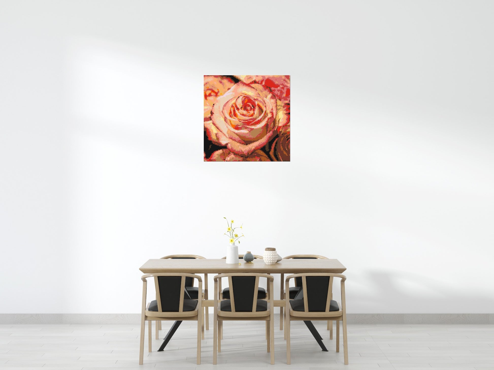 Pink Roses - Brick Art Mosaic Kit 5x5 scene