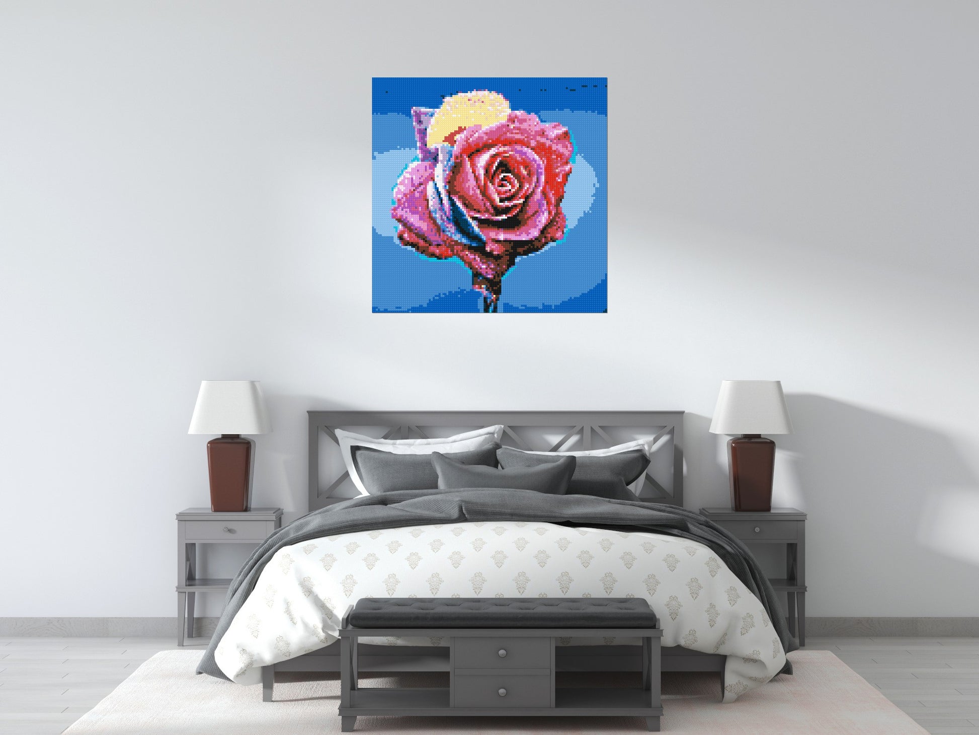 Colourful Rose - Brick Art Mosaic Kit 5x5 scene