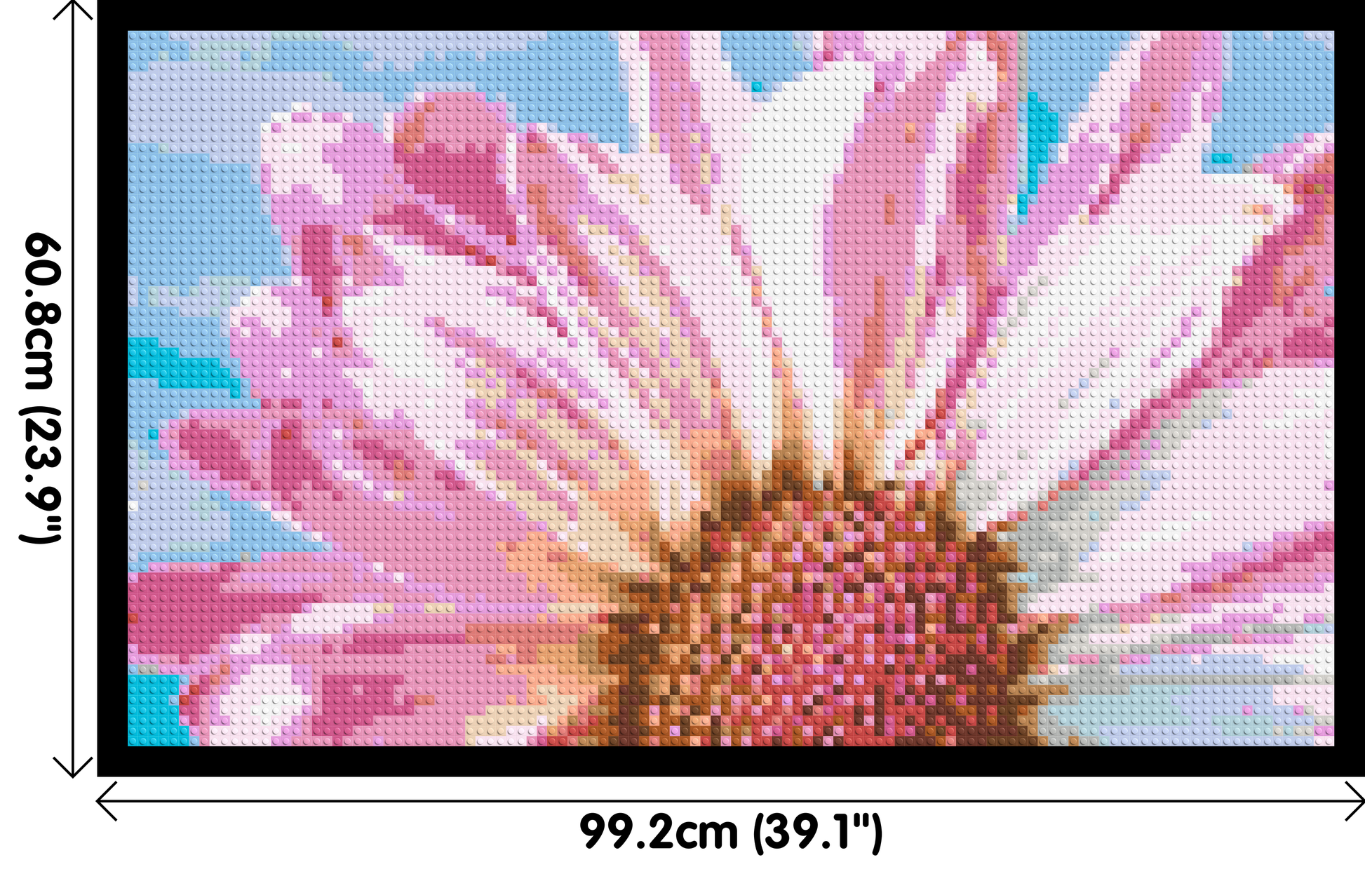 Pink Daisy - Brick Art Mosaic Kit 5x3 dimensions with frame