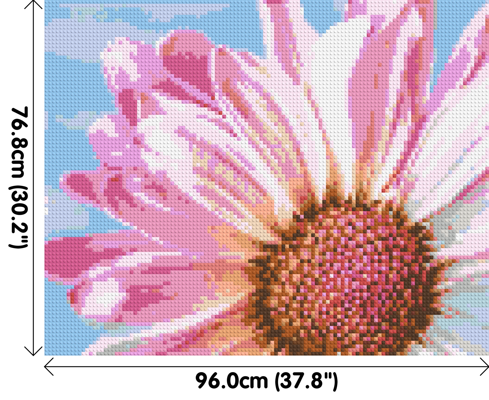 Pink Daisy - Brick Art Mosaic Kit 5x4 dimensions