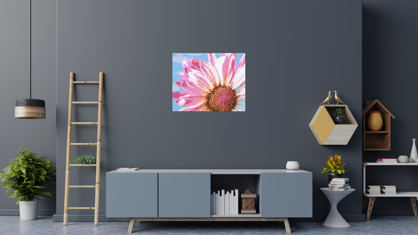 Pink Daisy - Brick Art Mosaic Kit 5x4 large