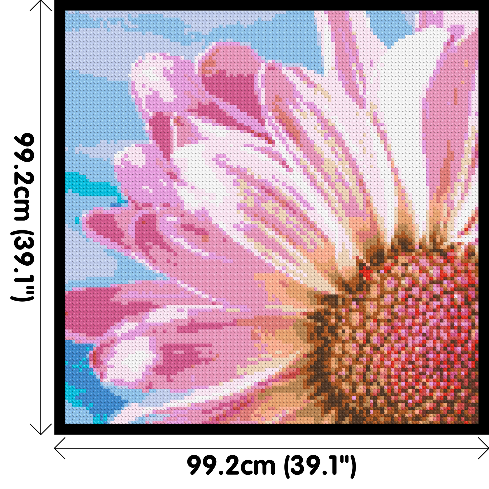 Pink Daisy - Brick Art Mosaic Kit 5x5 dimensions with frame