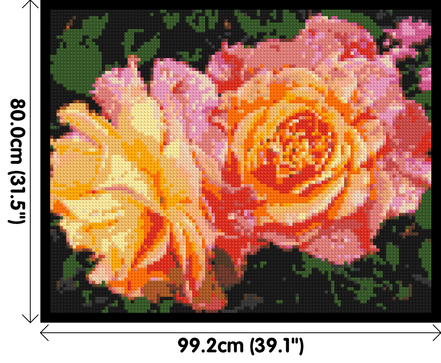 Roses - Brick Art Mosaic Kit 5x4 large