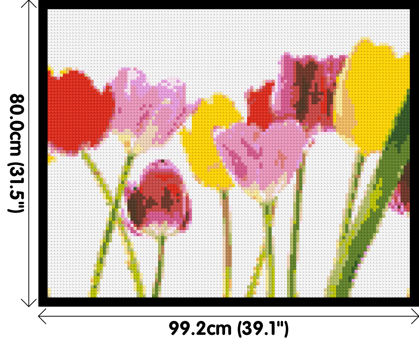 Colourful Tulips - Brick Art Mosaic Kit 5x4 large