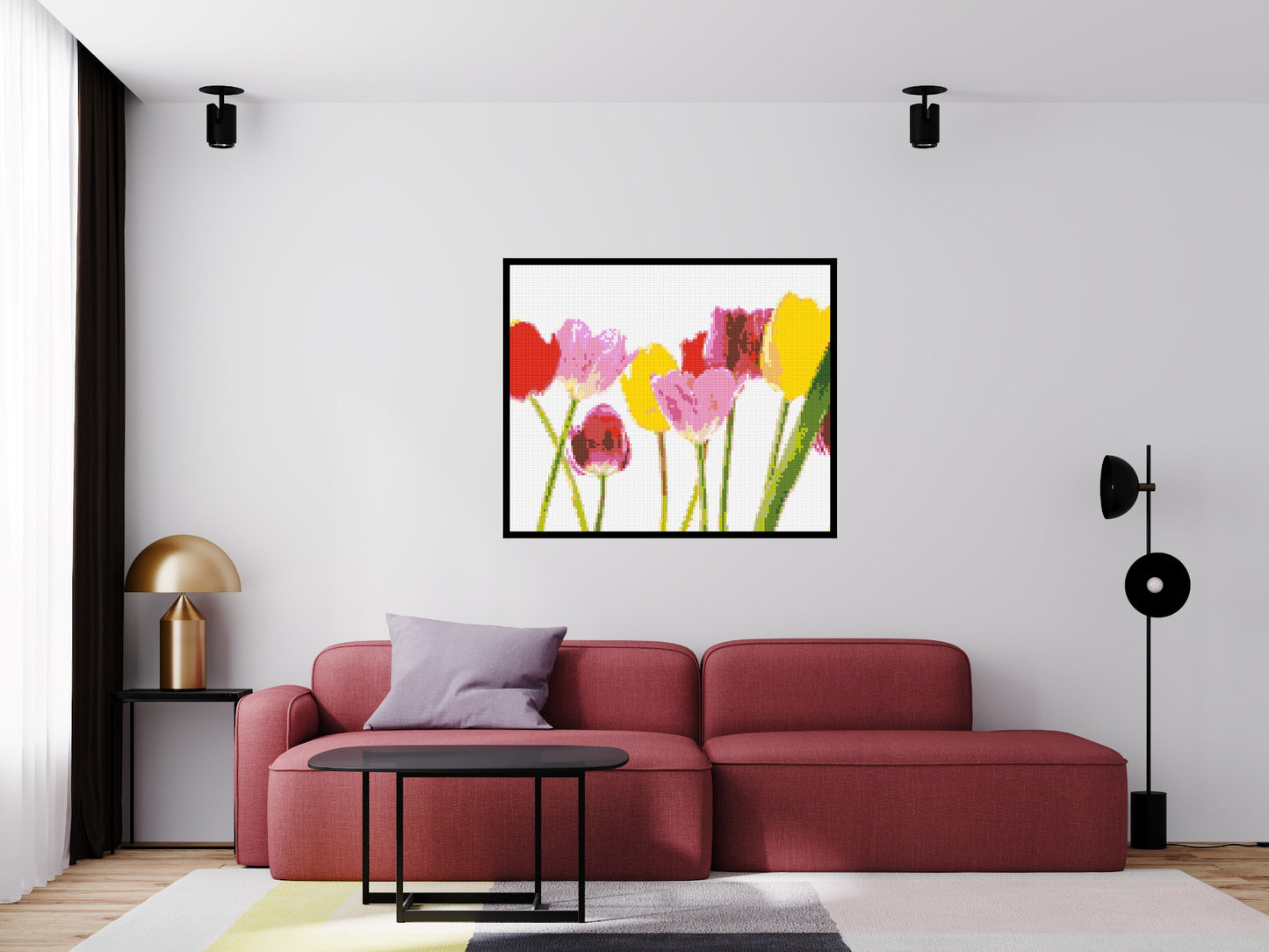 Colourful Tulips - Brick Art Mosaic Kit 6x5 large