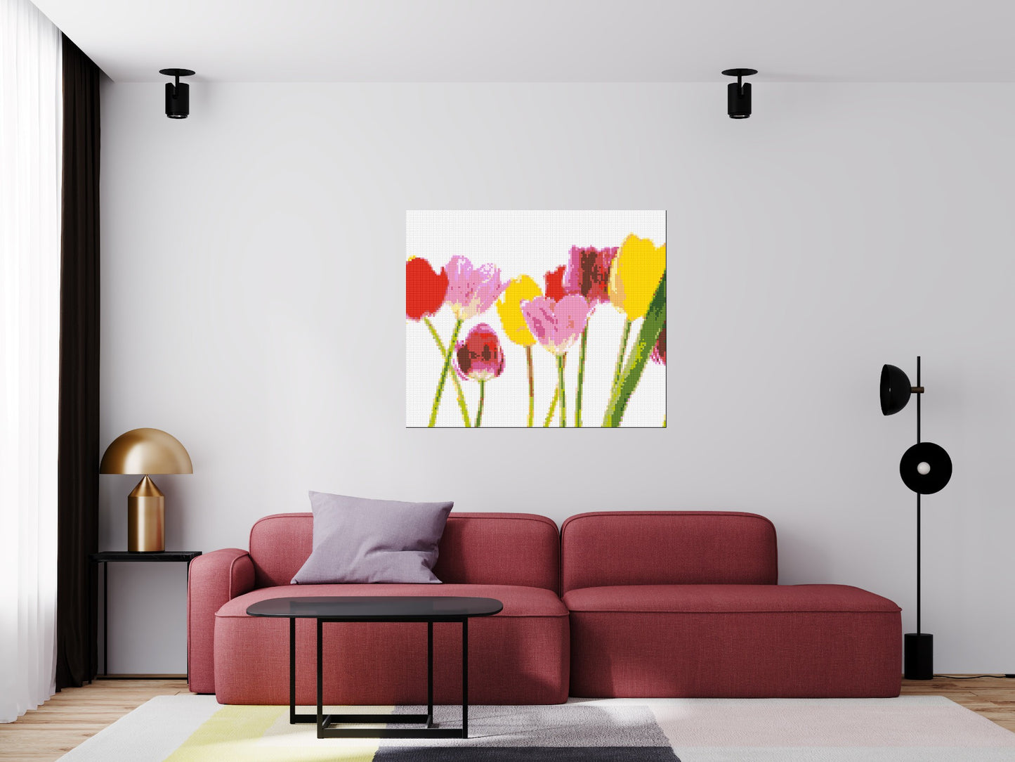 Colourful Tulips - Brick Art Mosaic Kit 6x5 large