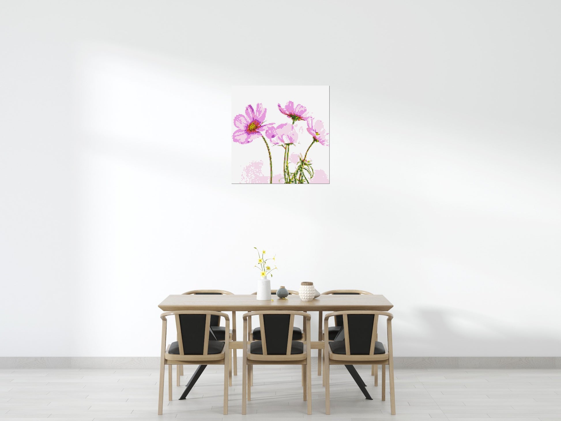 Pink Cosmea - Brick Art Mosaic Kit 5x5 scene