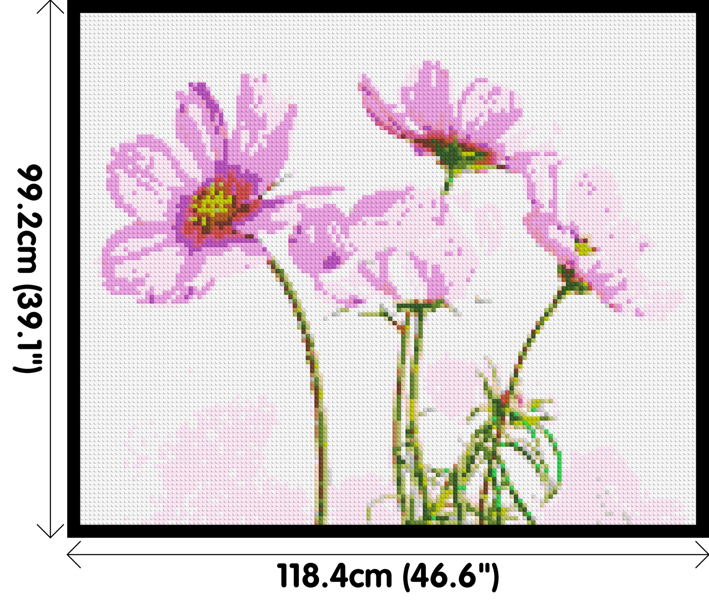 Pink Cosmea - Brick Art Mosaic Kit 6x5 large