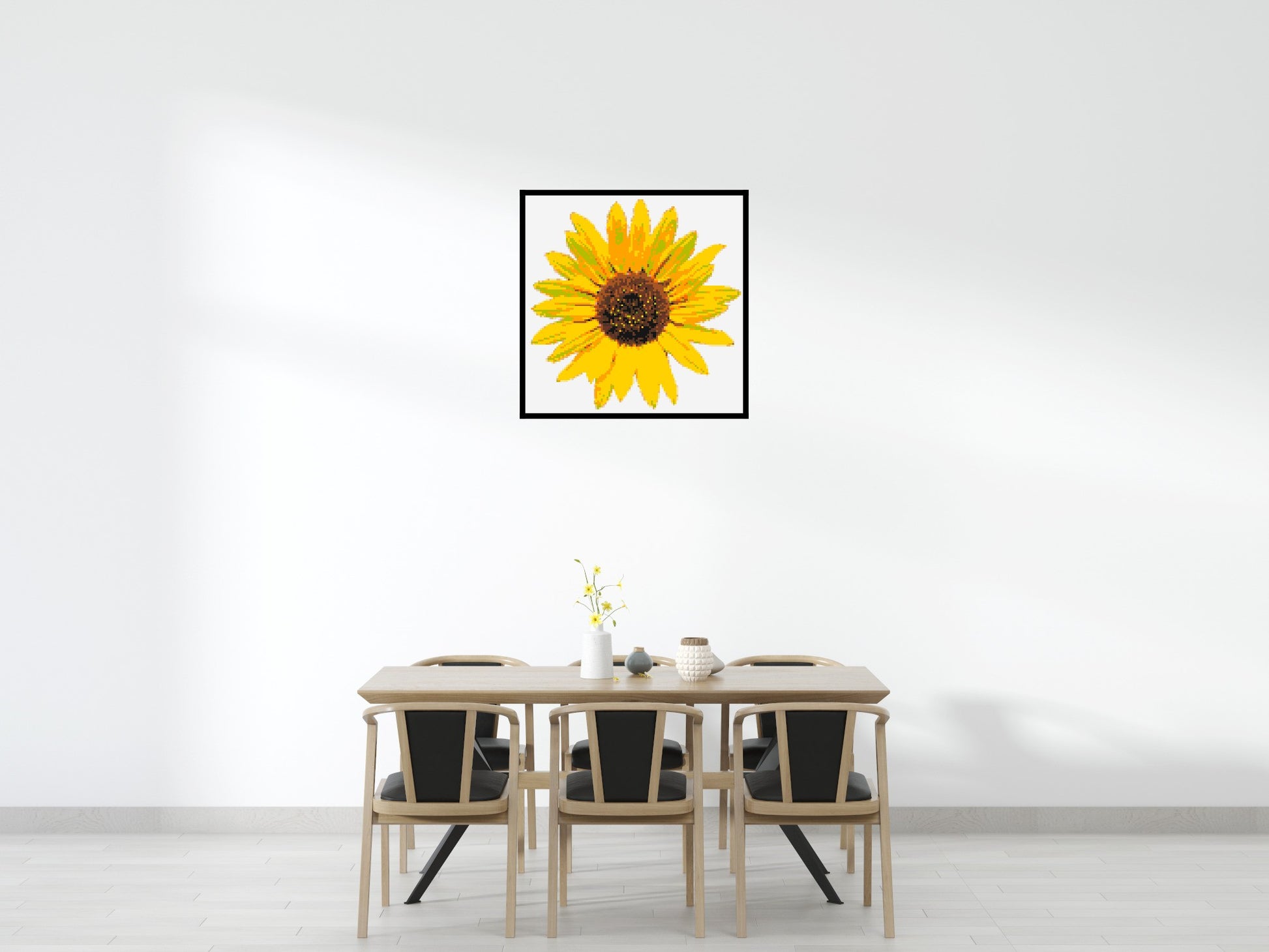 Sunflower - Brick Art Mosaic Kit 5x5 scene with frame
