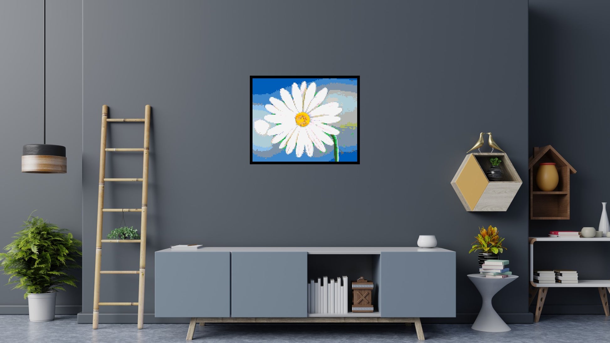 Margherite - Brick Art Mosaic Kit 5x4 scene with frame