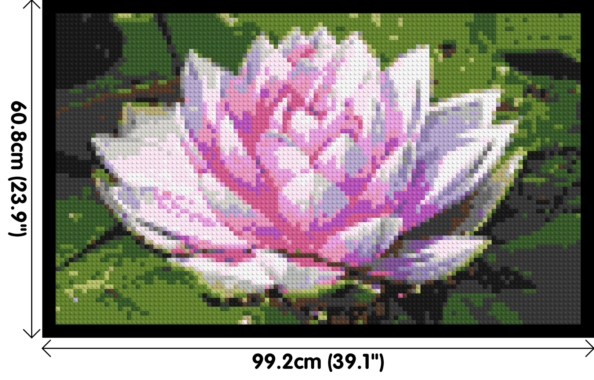 Water Lily - Brick Art Mosaic Kit 5x3 dimensions with frame