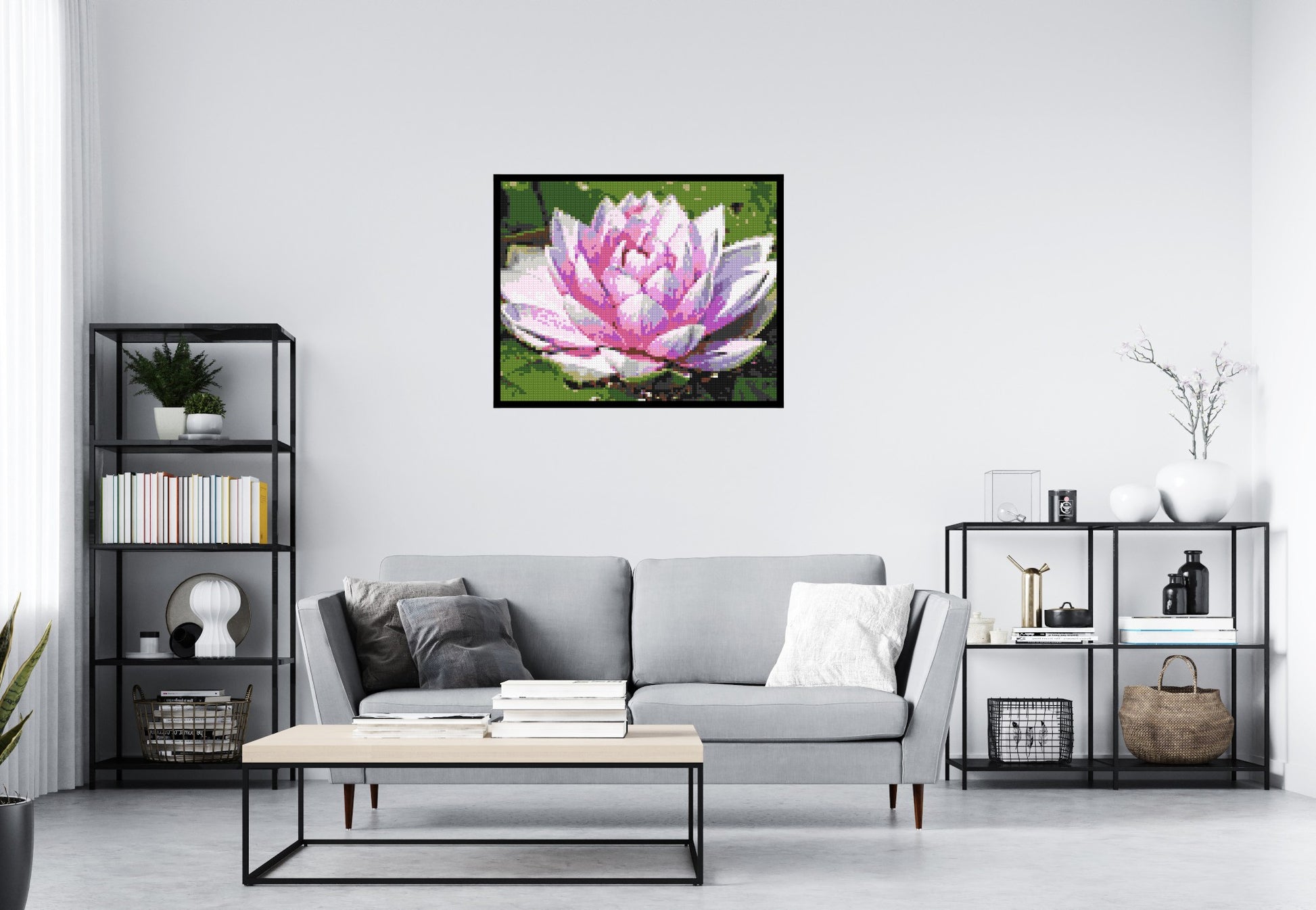 Water Lily - Brick Art Mosaic Kit 5x4 scene with frame