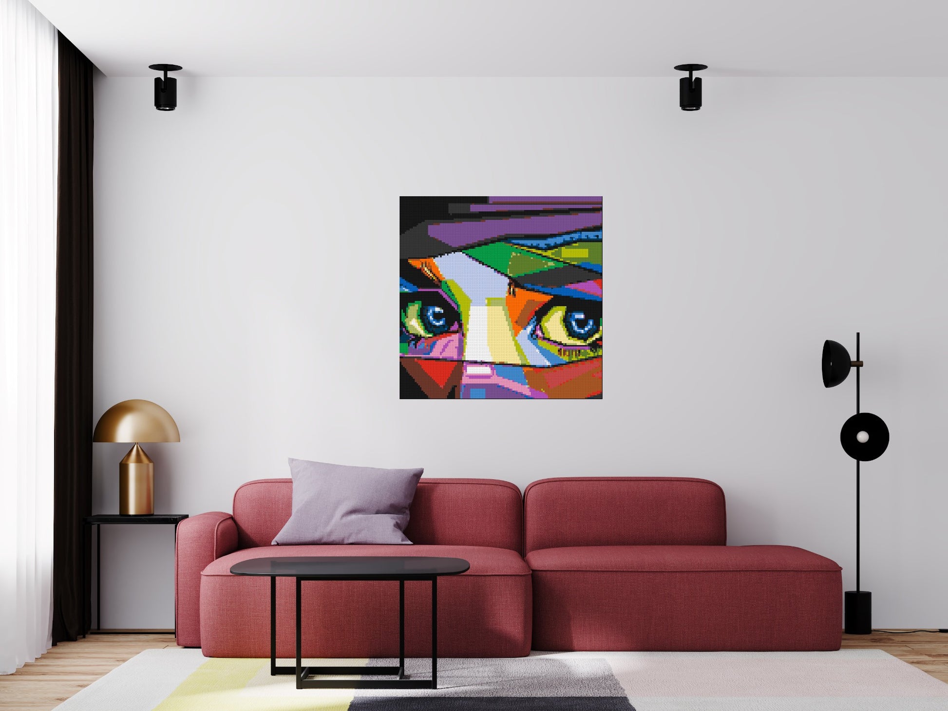 Colourful Gaze - Brick Art Mosaic Kit 5x5 scene