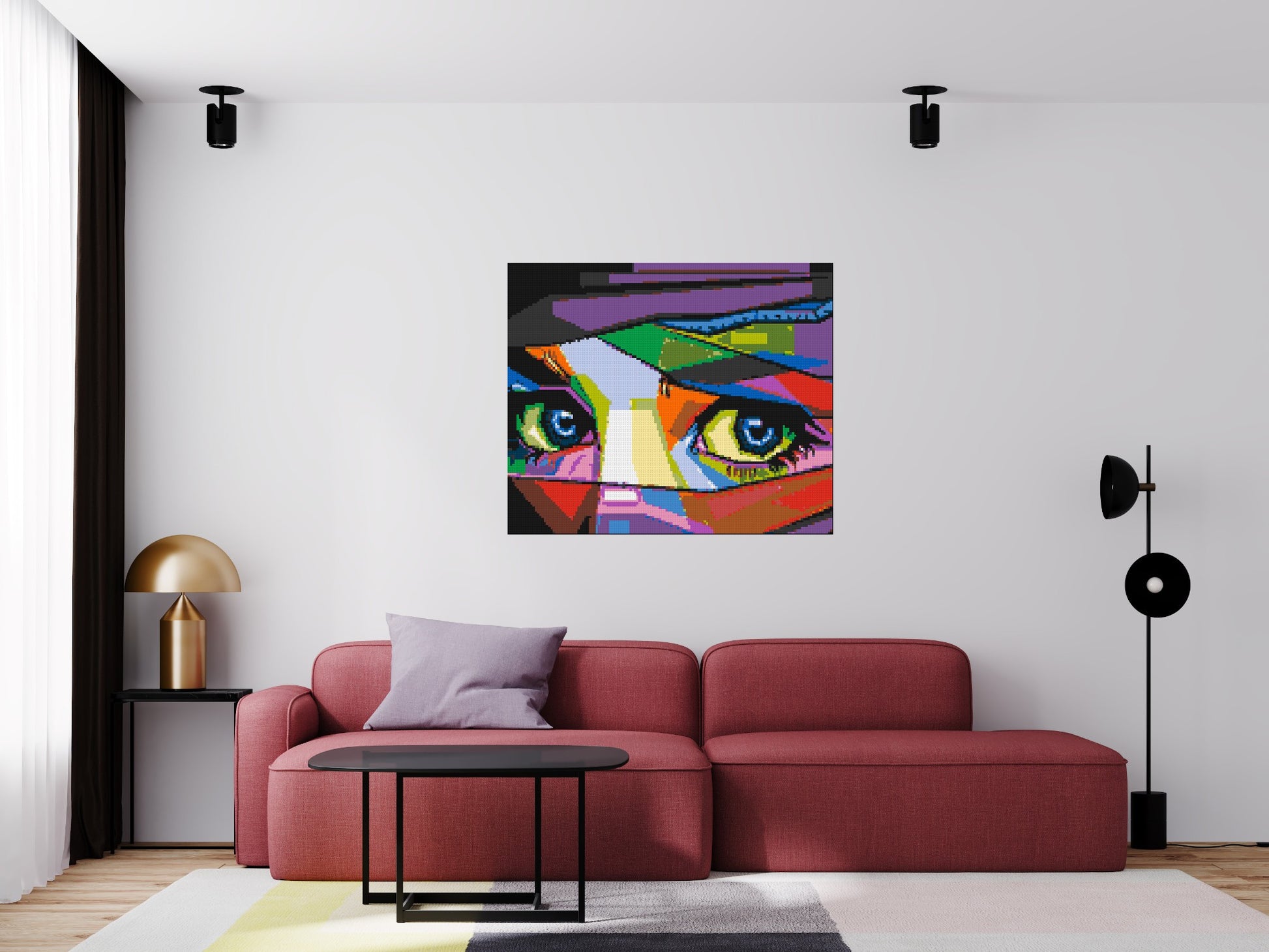 Colourful Gaze - Brick Art Mosaic Kit 6x5 scene