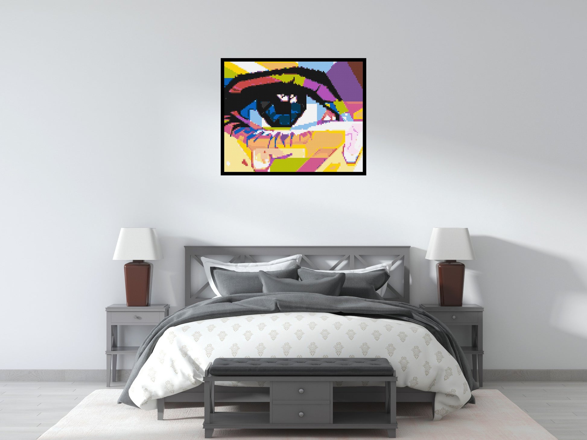 Crying Eye - Brick Art Mosaic Kit 5x4 scene with frame