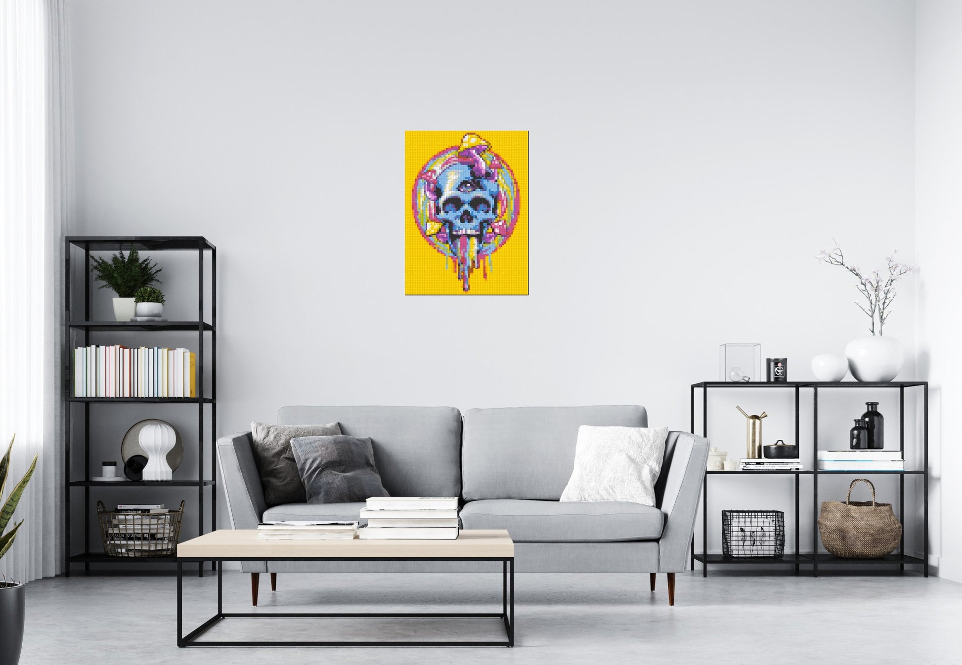 Colourful Magic Skull - Brick Art Mosaic Kit 3x4 scene