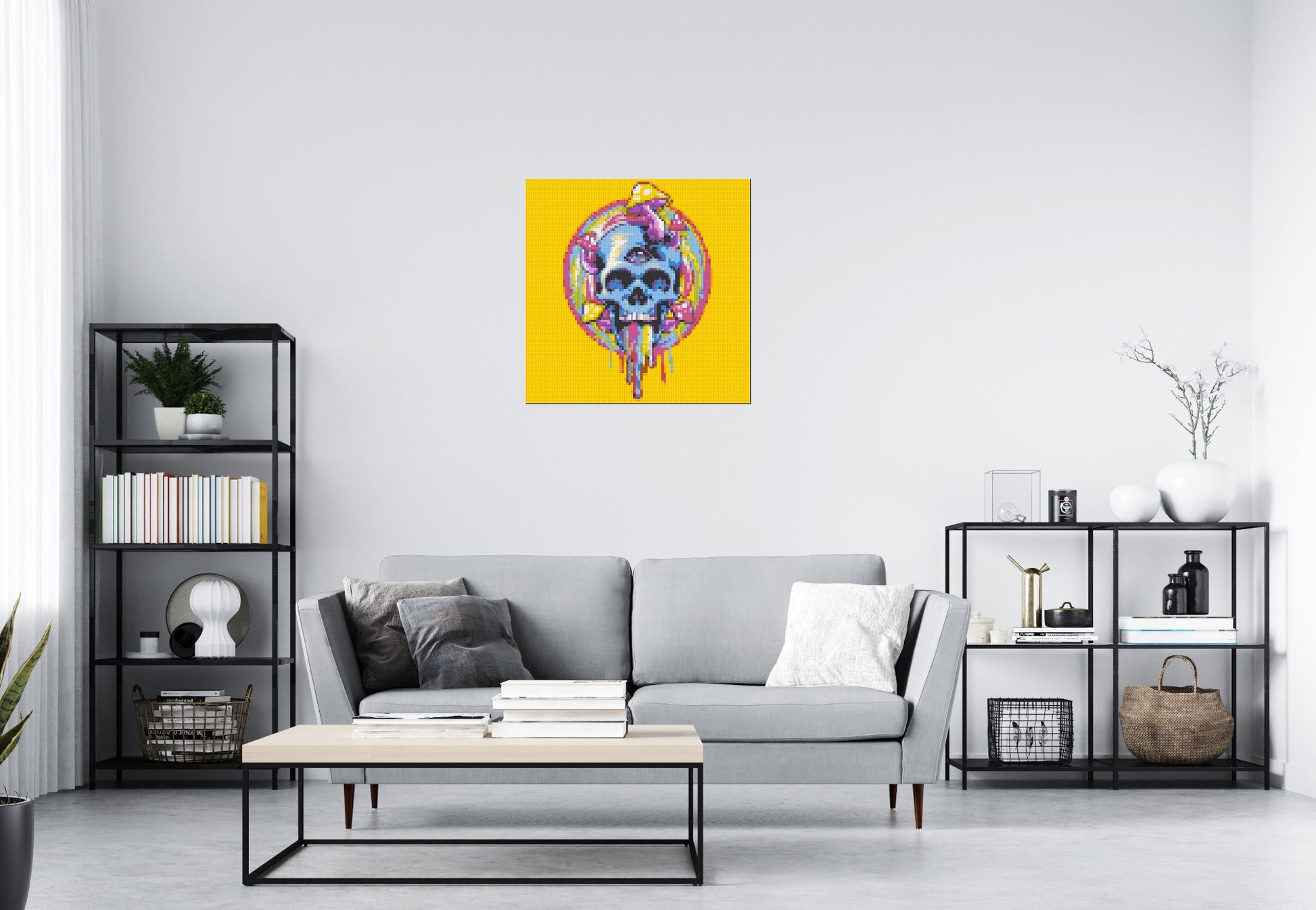 Colourful Magic Skull - Brick Art Mosaic Kit 4x4 scene