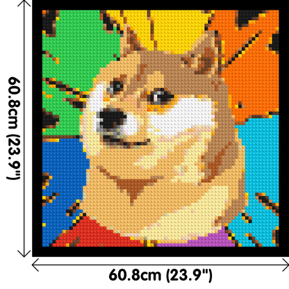 Colourful Doge Meme - Brick Art Mosaic Kit 3x3 large
