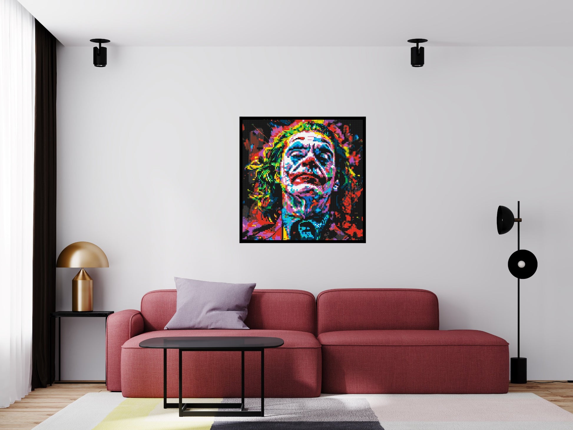 Joker - Brick Art Mosaic Kit 5x5 scene with frame