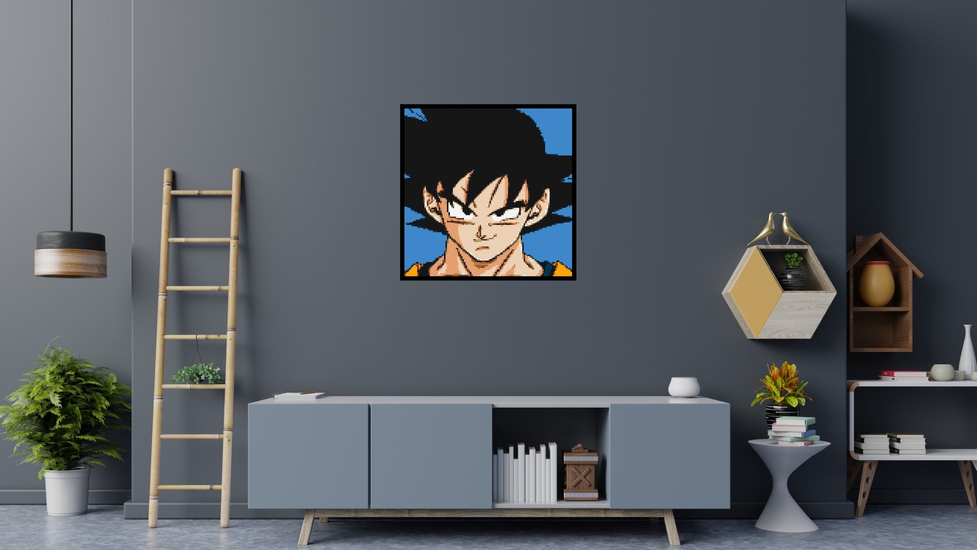 Goku - Brick Art Mosaic Kit 5x5 scene with frame