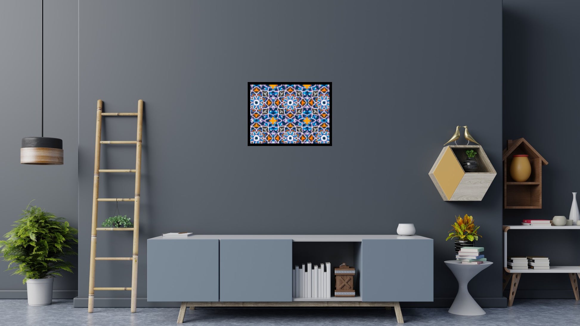 Abstract Pattern #1 - Brick Art Mosaic Kit 4x3 scene with frame