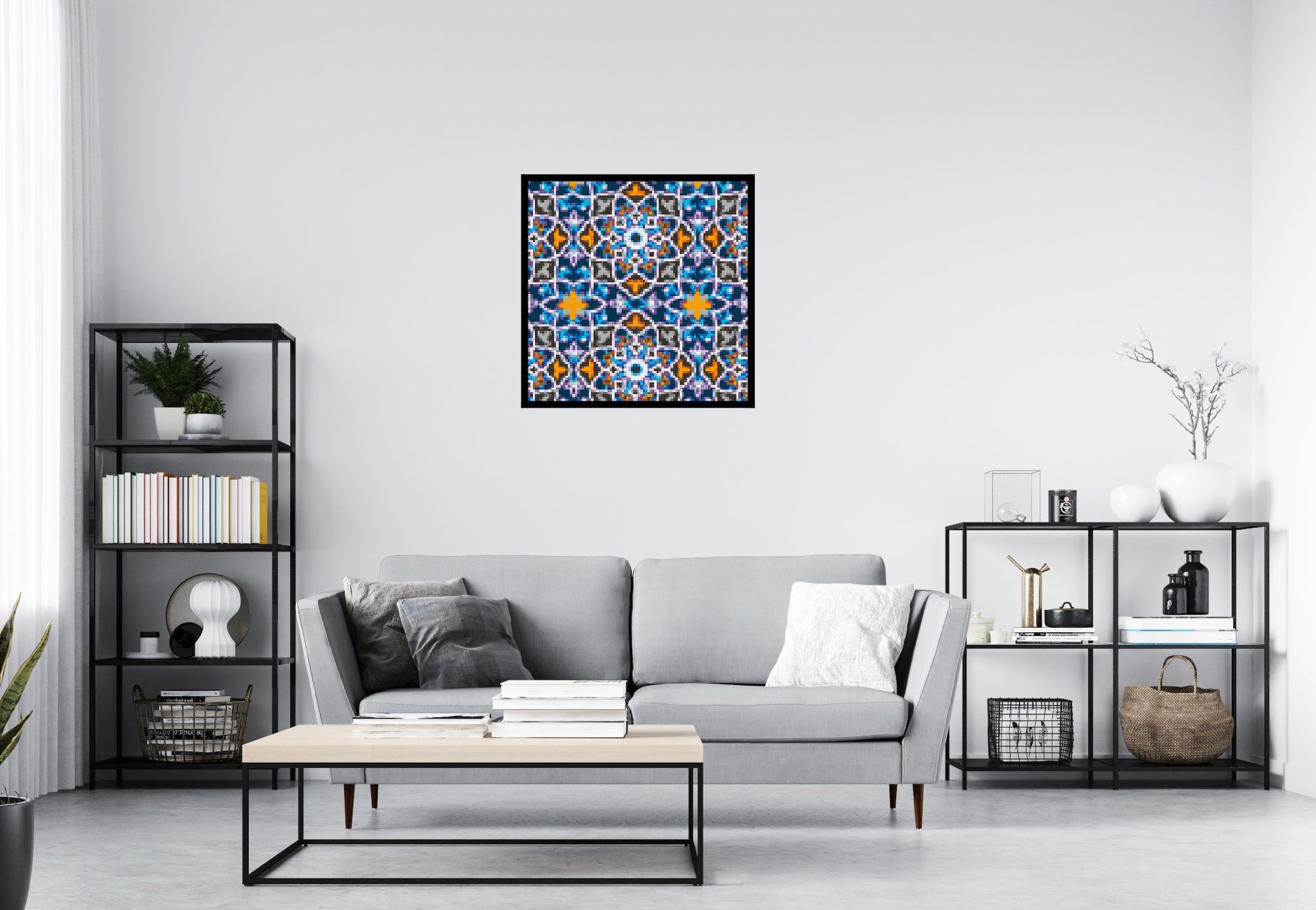 Abstract Pattern #1 - Brick Art Mosaic Kit 4x4 scene with frame