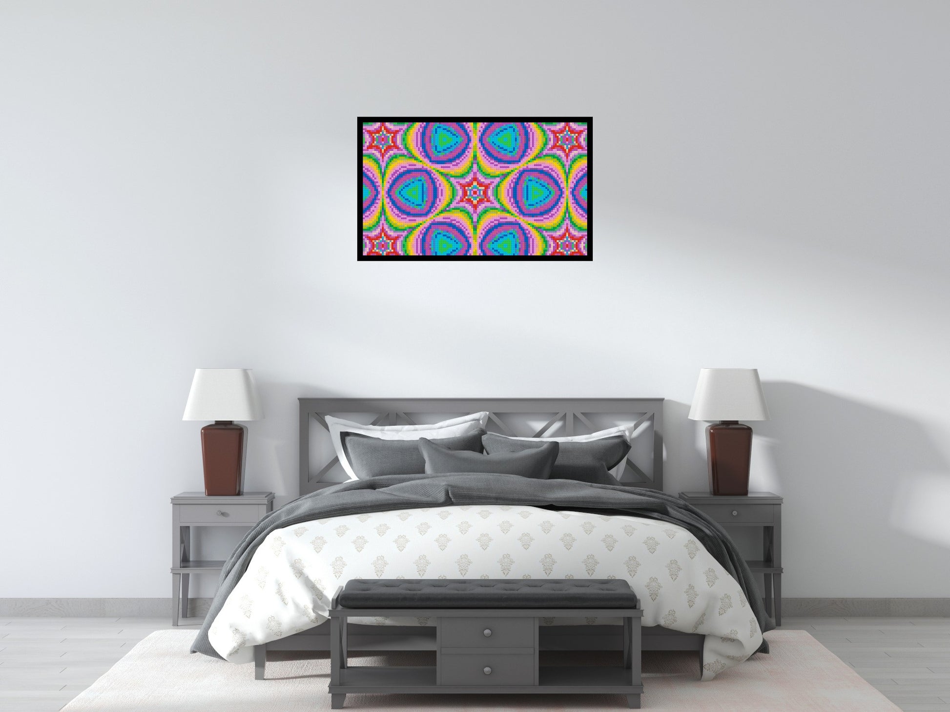 Abstract Pattern #2 - Brick Art Mosaic Kit 5x3 scene with frame