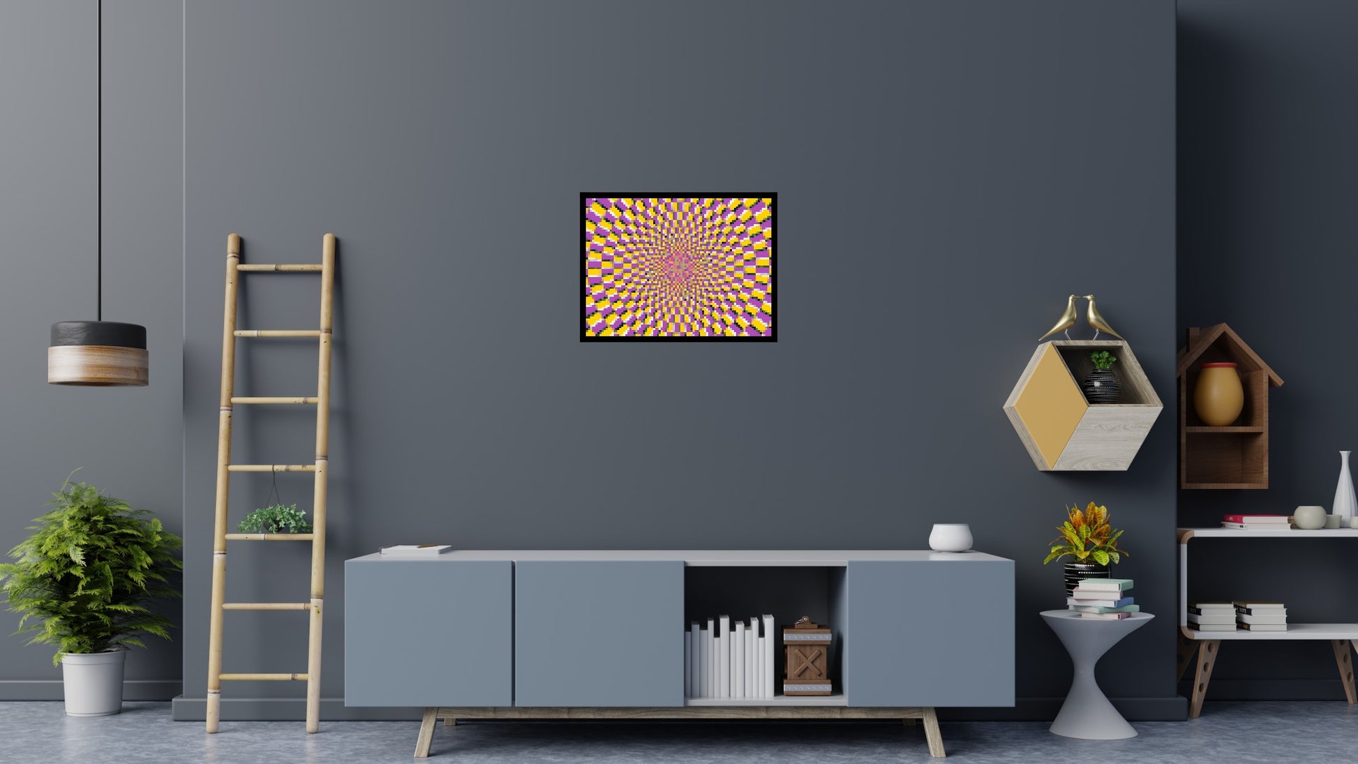 Abstract Pattern #5 - Brick Art Mosaic Kit 4x3 scene with frame